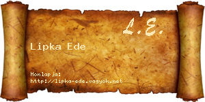Lipka Ede névjegykártya